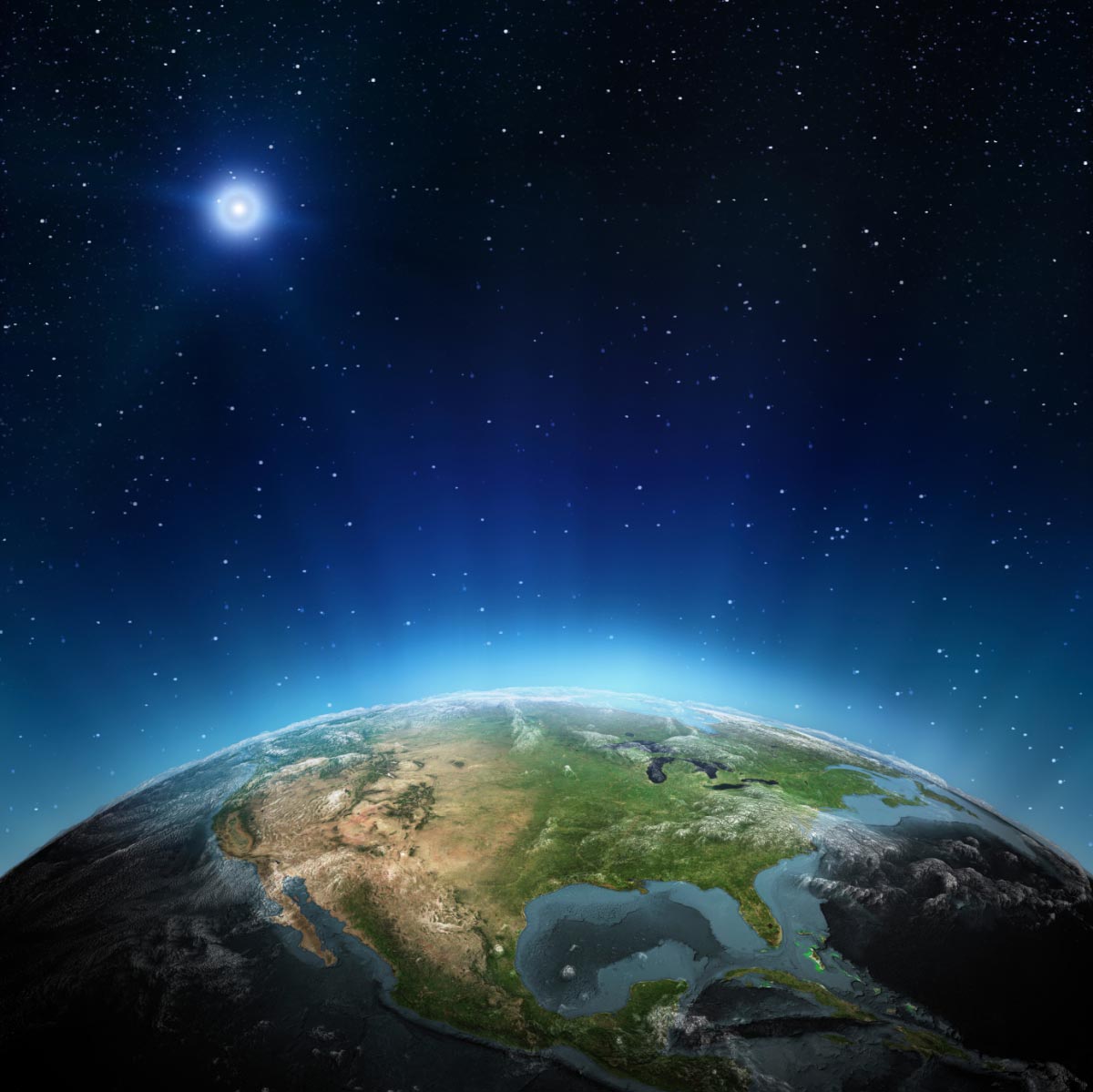 North-America-Space-Earth-Star